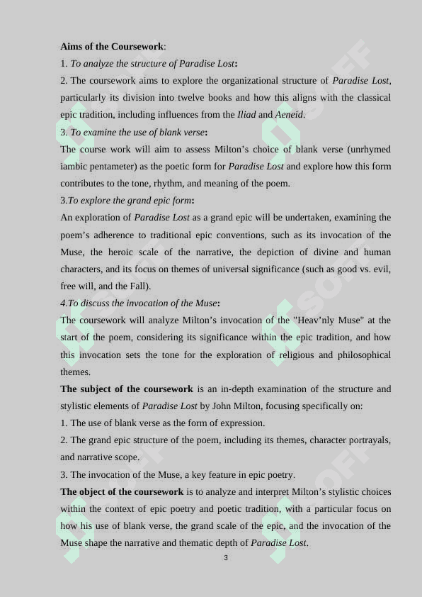 Main characteristics of Paradise post by John Milton 3
