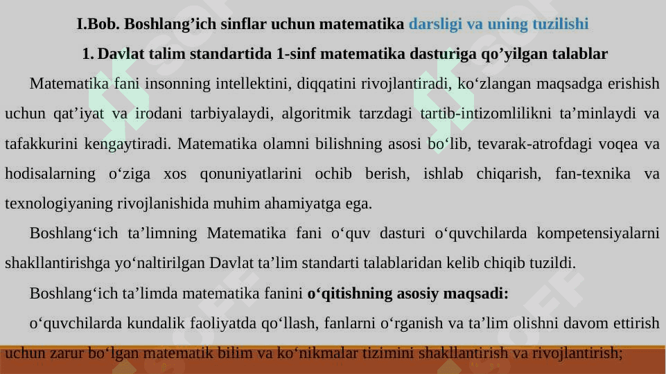 1-sinf matematika darsligi ustida ijodiy ishlash. Darslik tahlilini amalga oshirish metodikasi. 4