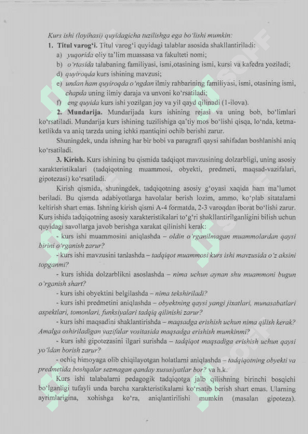 Matematikadan kurs ishi uchun yoʻriqnoma 4
