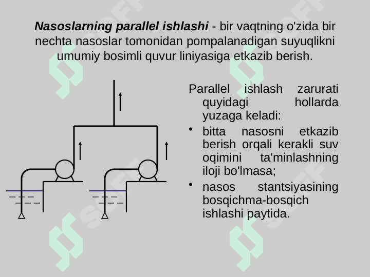 Tarmoqda ishlayotgan nasoslarning birgalikda ishlashlari 2