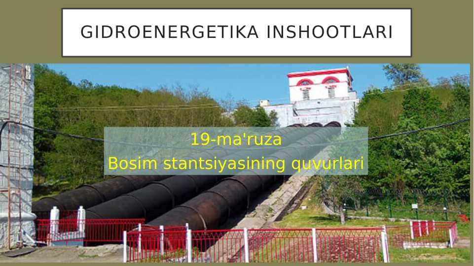 Bosim stantsiyasining quvurlari