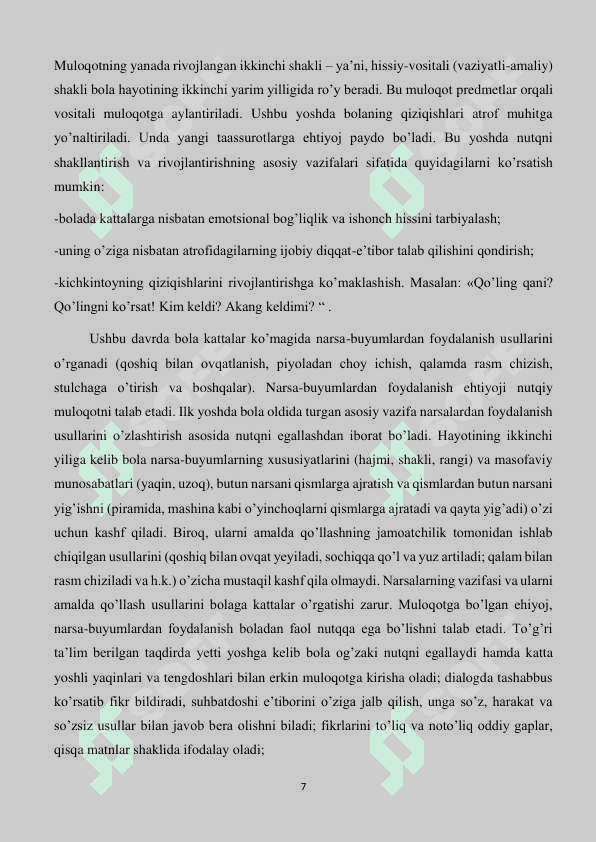 NUTQINI RIVOJLANTIRISHGA DOIR MASHG'ULOT ISHLANMASI 8