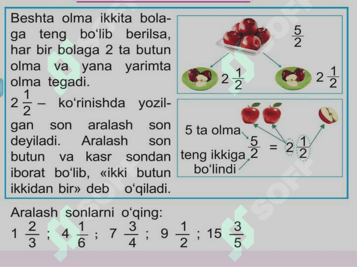 O‘NLI KASRLAR O‘NLI KASRLAR USTIDA ARIFMETIK AMALLAR 3