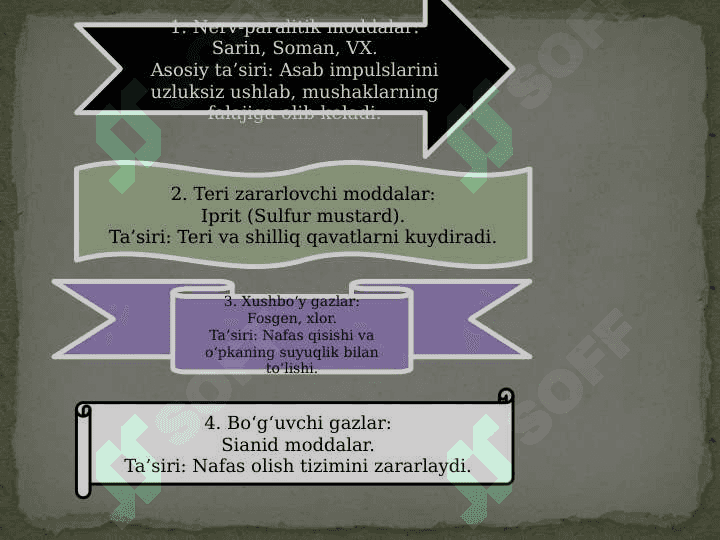 KIMYOVIY QUROL, UNI QO’LLASH USULLARI VA ZM TAVSIFI 8