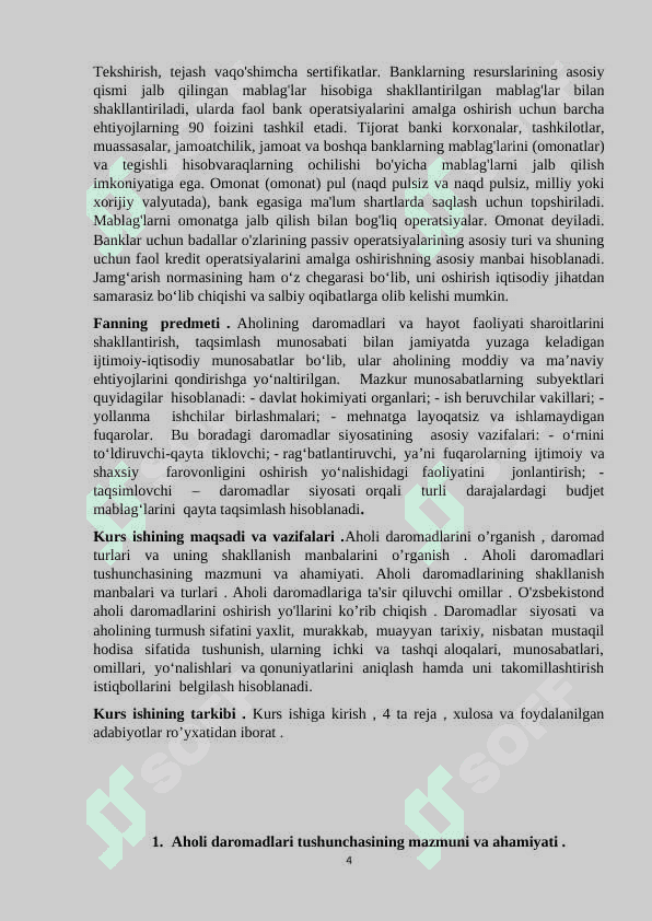 Aholi daromadlari , uning turlari va shakllanish manbalari . 4
