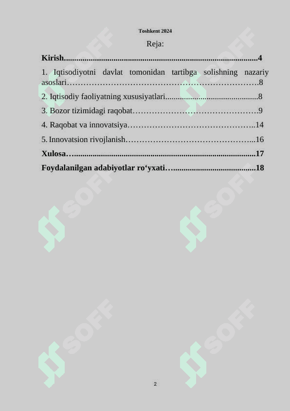 Korxonalarning bozor tizimidagi o'rni va iqtisodiy faoliyatining xususiyatlari. 2