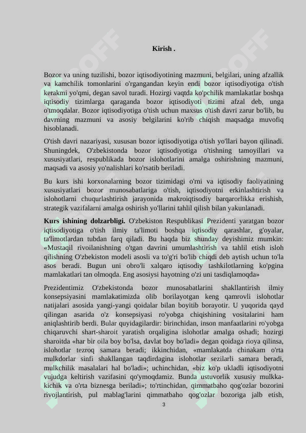 Korxonalarning bozor tizimidagi o'rni va iqtisodiy faoliyatining xususiyatlari. 3