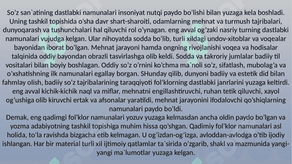 Xalq og‘zaki ijodidagi an’anaviy obrazlar 3
