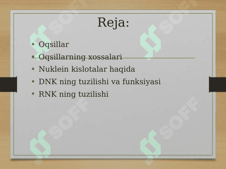 HAYOTNING MOLEKULYAR ASOSLARI 2