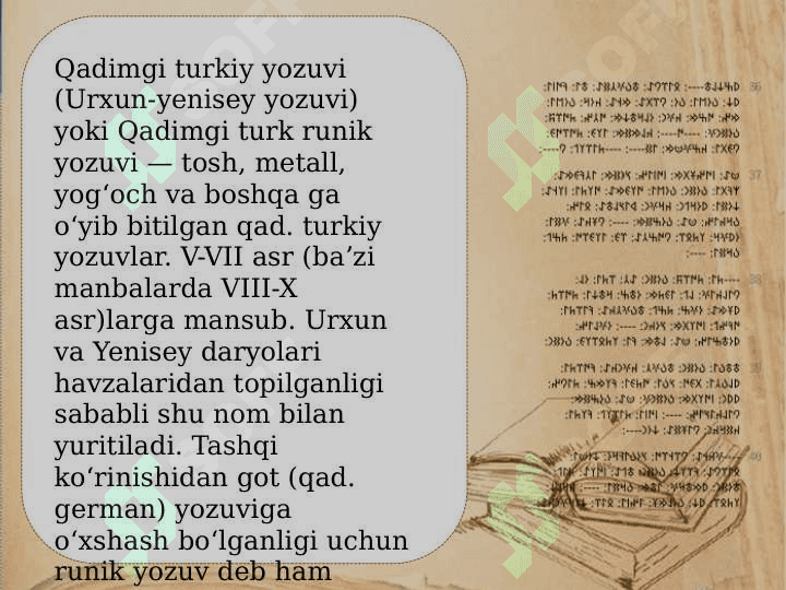 Turkiy Run alifbosining shakllanishi haqida farazlar 4