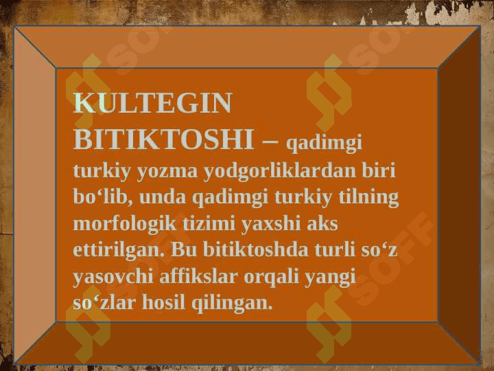 Kultegin bitiktoshidagi so’z yasovchi affikslar mavzusida tayyor slayd 2