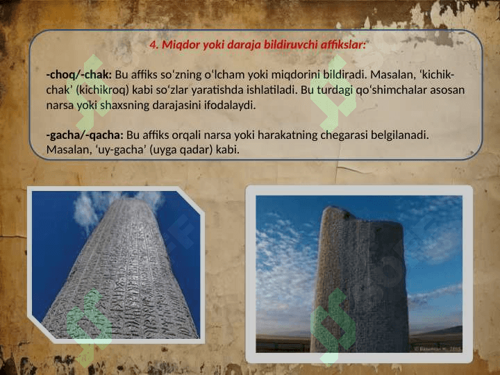 Kultegin bitiktoshidagi so’z yasovchi affikslar mavzusida tayyor slayd 7