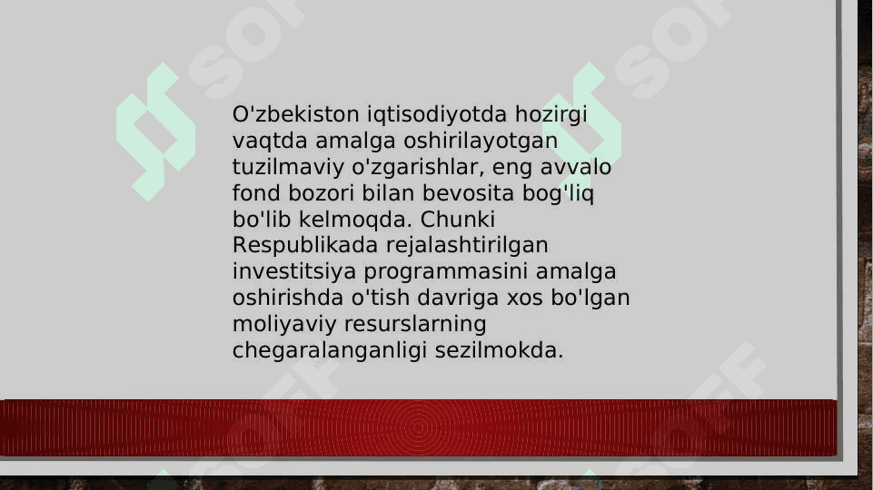O'zbekistonda moliya bozori xolati va uning rivojlanishi tahlili 5