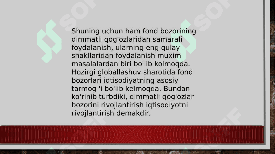 O'zbekistonda moliya bozori xolati va uning rivojlanishi tahlili 6