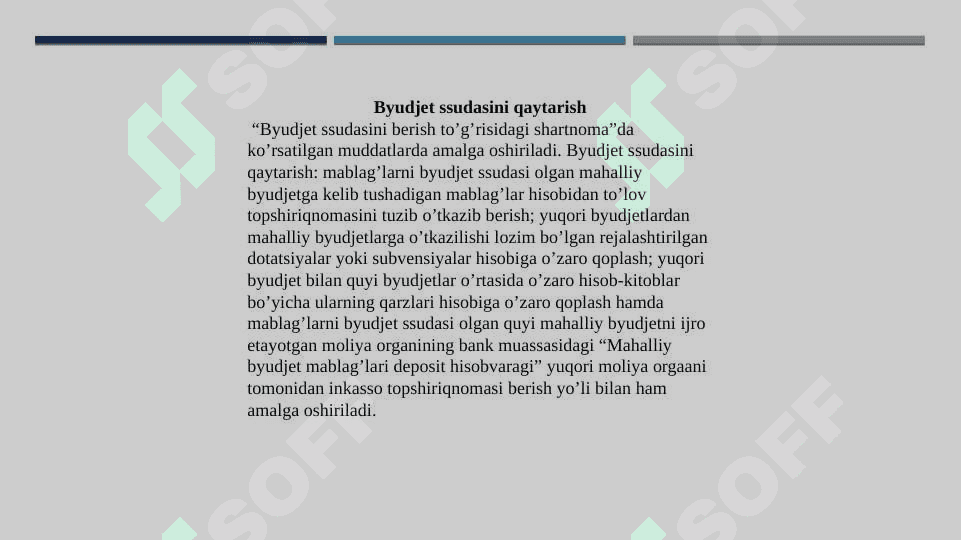 Byudjetlar munosabatlari hamda  qarzlar hisobi 7