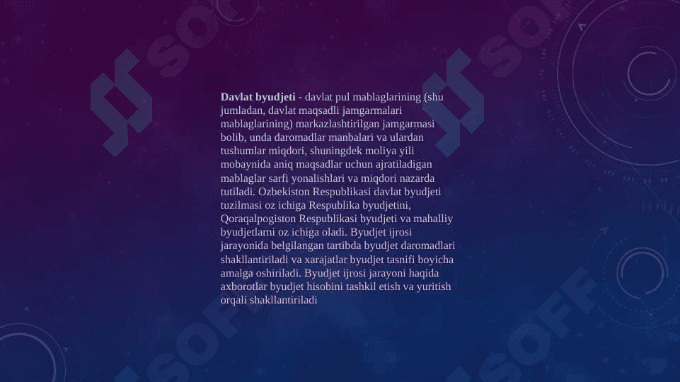 DAVLAT BYUDJETI VA DAVLAT MAQSADLI JAMG’ARMALARI BYUDJETLARI DAROMAD QISMI   IJROSI  HISOBI 2