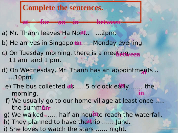 A new life preposition  of time 3