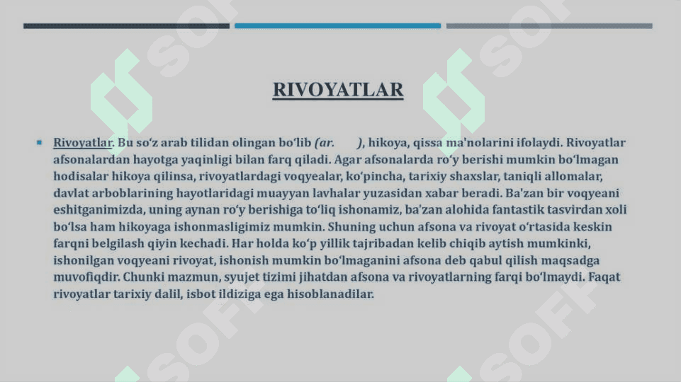 Afsonalarning janr xususiyatlari 4