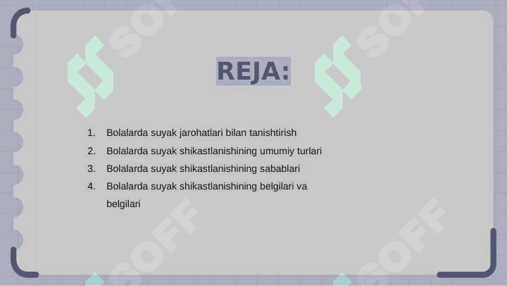 Bolalarda suyak shikastlanishlari 2