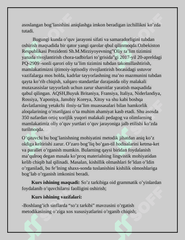 BOSHLANG'ICH SINFLARDA "SO'Z TARKIBI" MAVZUSINI O'RGATISH METODIKASI. 3