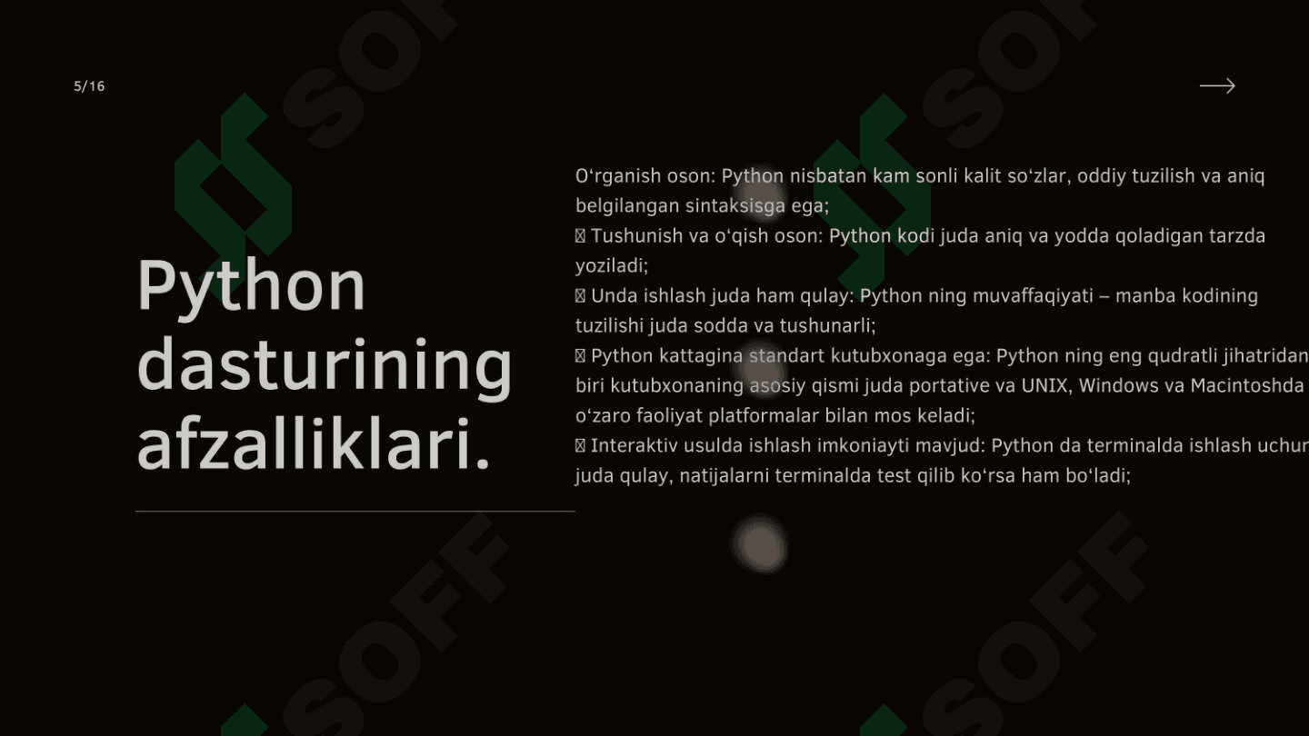 Zamonaviy dasturlash tillari fanidan pythonda 6