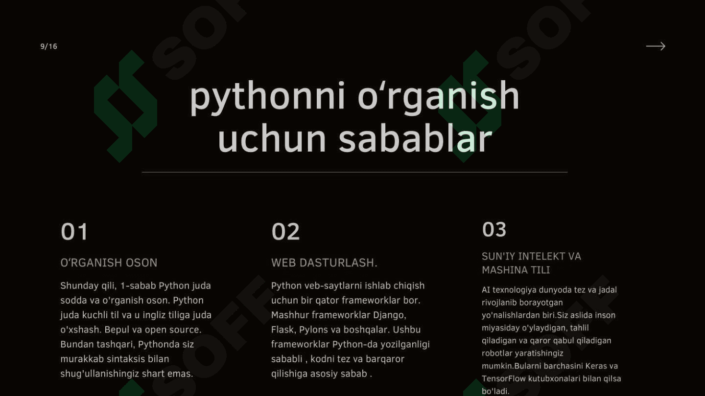 Zamonaviy dasturlash tillari fanidan pythonda 8