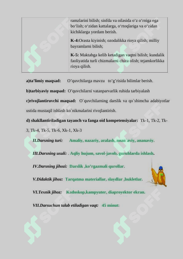 2-sinf ona tili Mening shirin suhbatlarim dars ishlanma 3