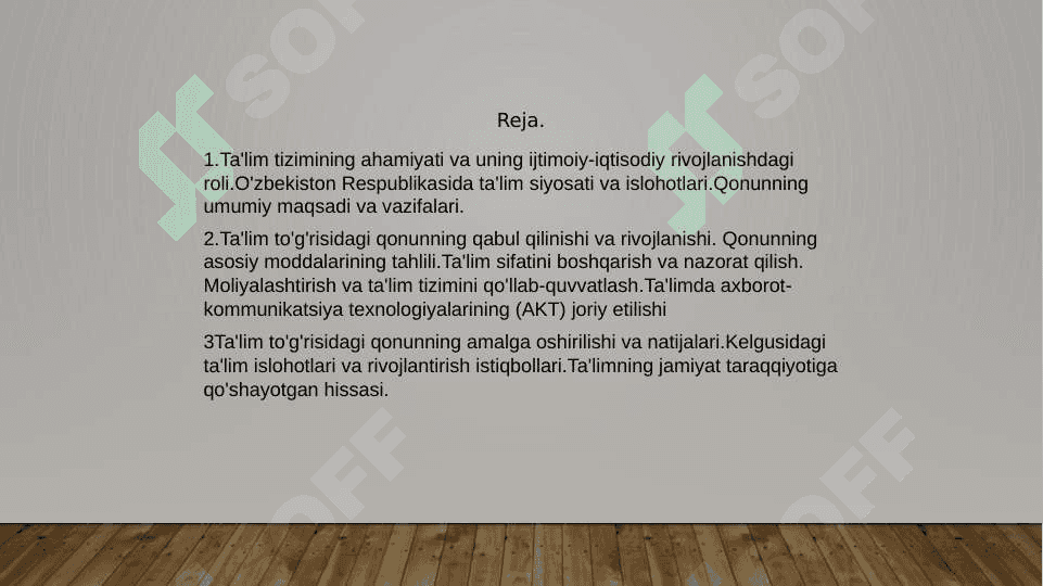 O'zbekiston Respublikasida ta'lim to'g'risidagi qonuni 2