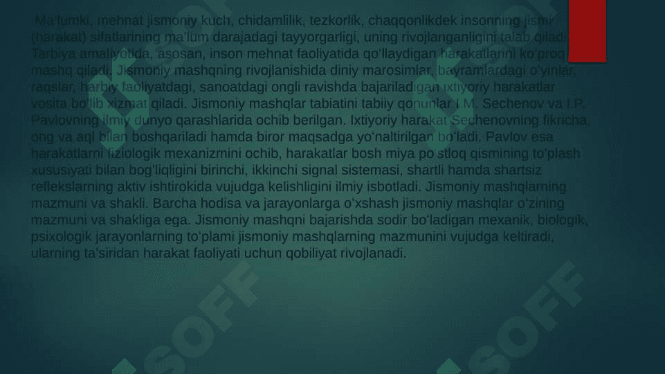 Jismoniy mashqlar. Ularni o’ziga xos belgilari. texnikasi 4