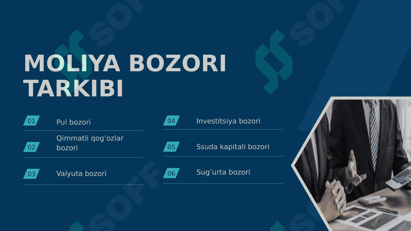 MOLIYA BOZORLARI VA INSTITUTLARI 8