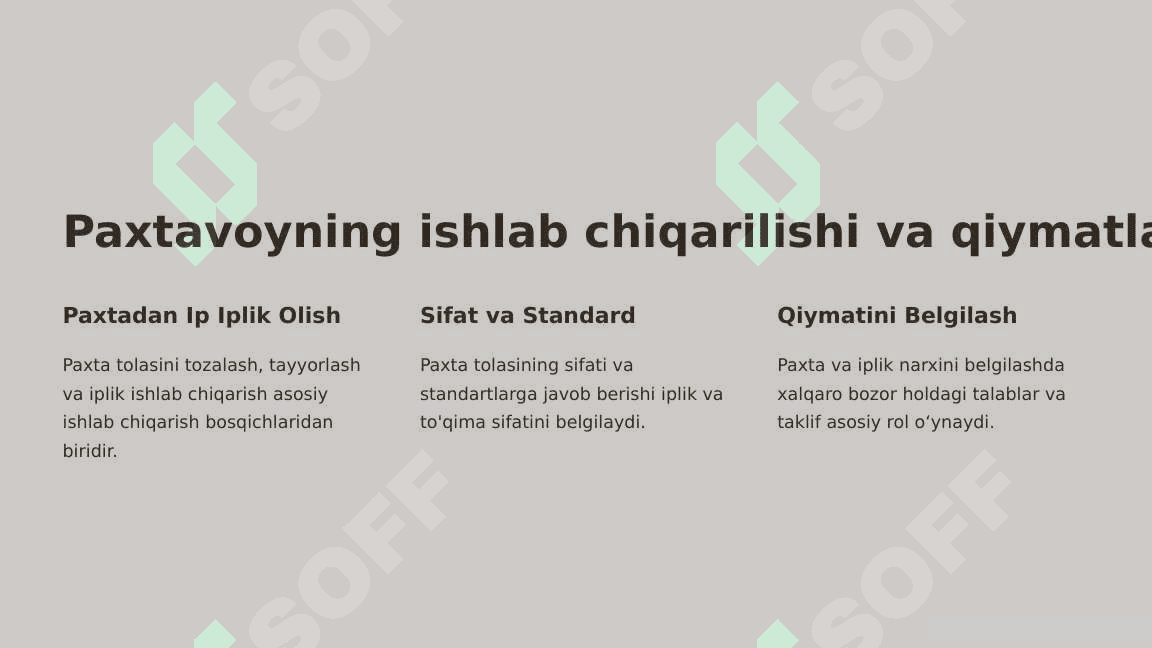 Paxtachilikning xalq xo'jaligidagi ahamiyati 3