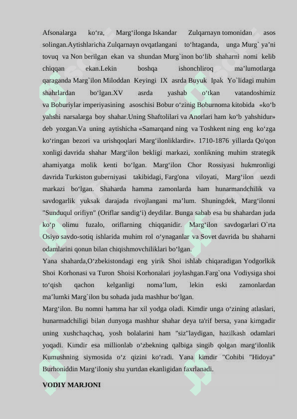 Marg’ilon toponimikasi va kelib chiqish tarixi 6