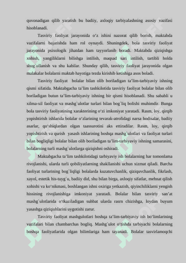 Maktabgacha yoshdagi bolalarni har tomonlama rivojlantirishda tavviriy faoliyat turlari va uning ahamiyati 6