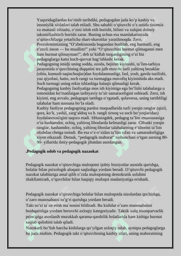 O`QITUVCHI VA TARBIYACHI IMIJI 3