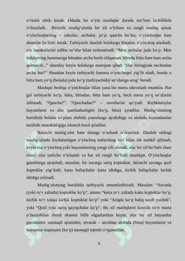 Maktabgacha yoshdagi bolalarni matematikaga oʻrgatishda sanash va sanashning turli tizimlari 8