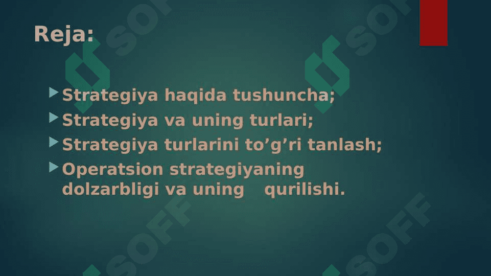 operatsion menejment operatsion strategiyaning dolzarbligi 2