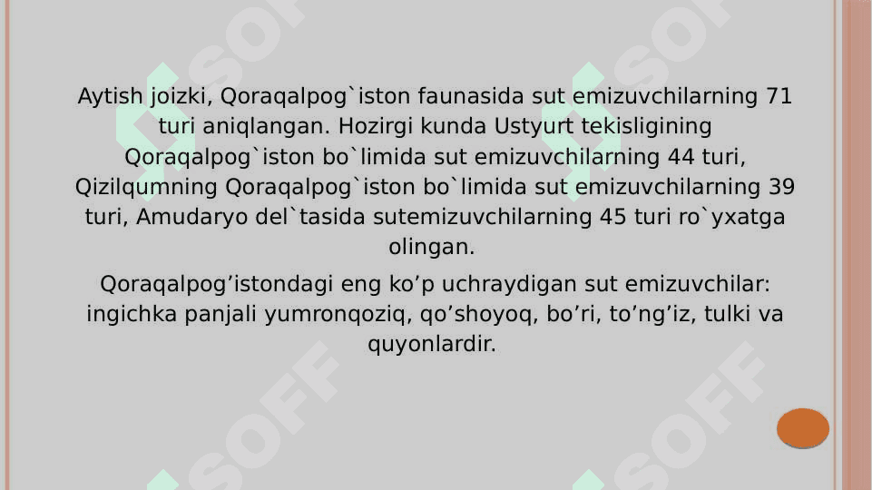 QORAQALPOG’ISTON HUDUDIDA UCHRAYDIGAN SUTEMIZUVCHILAR 2