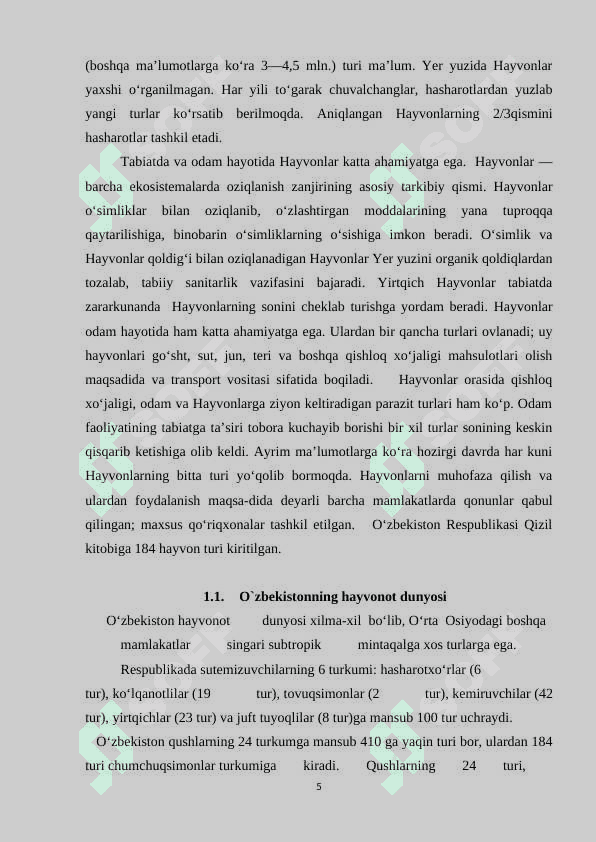 Noyob va yo`qolib borayotgan hayvonlar 5