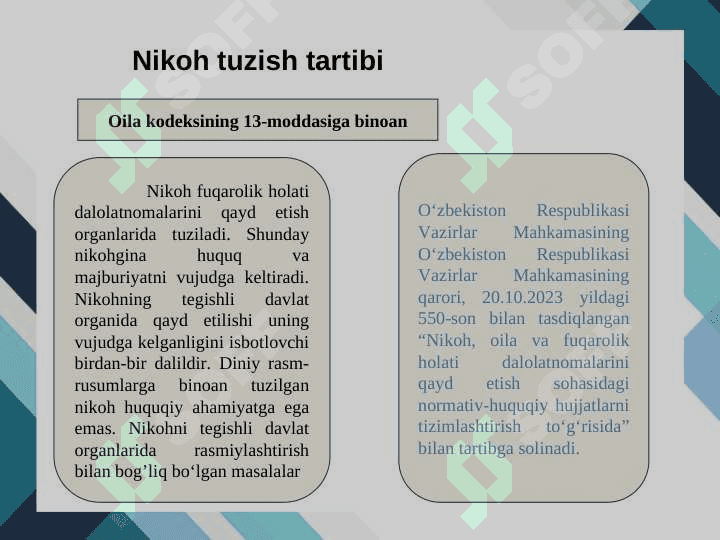 NIKOH TUZISH TARTIBI VA SHARTLARI. 6