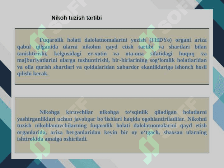 NIKOH TUZISH TARTIBI VA SHARTLARI. 7