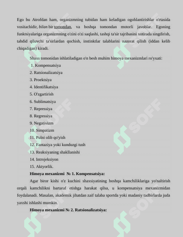 FREYDNING KLASSIK PSIXOANALIZIDA PSIXIK RIVOJLANISH VA HOZIRGI ZAMON PSIXOANALITIKASI  mustaqil ish 4