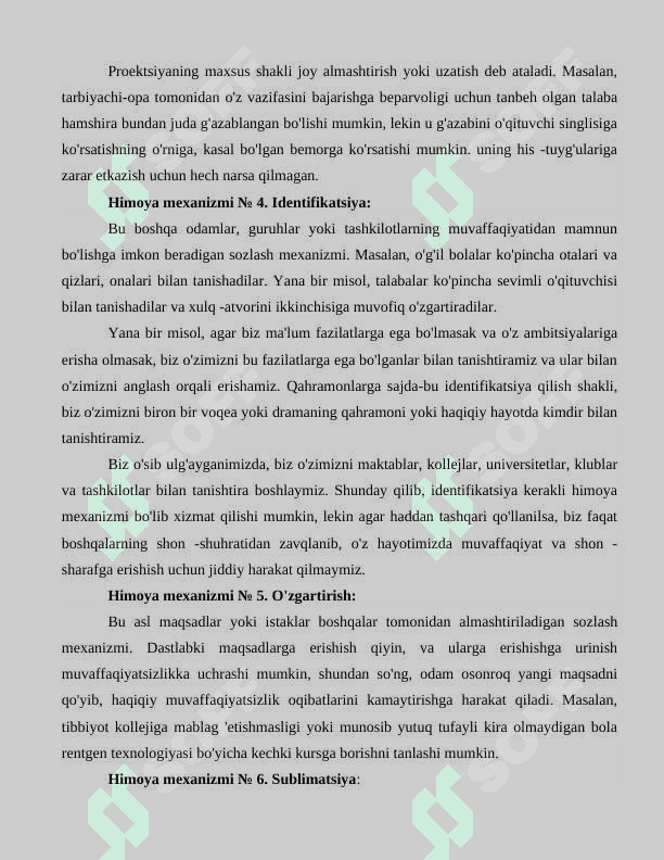FREYDNING KLASSIK PSIXOANALIZIDA PSIXIK RIVOJLANISH VA HOZIRGI ZAMON PSIXOANALITIKASI  mustaqil ish 6
