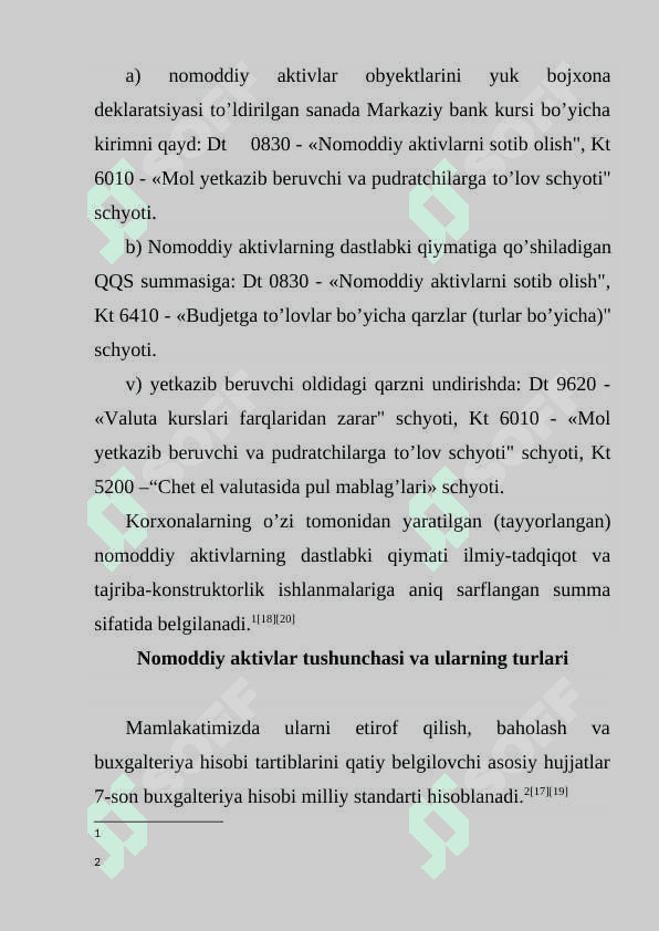 Nomoddiy aktivlarga amortizatsiya hisoblash 6