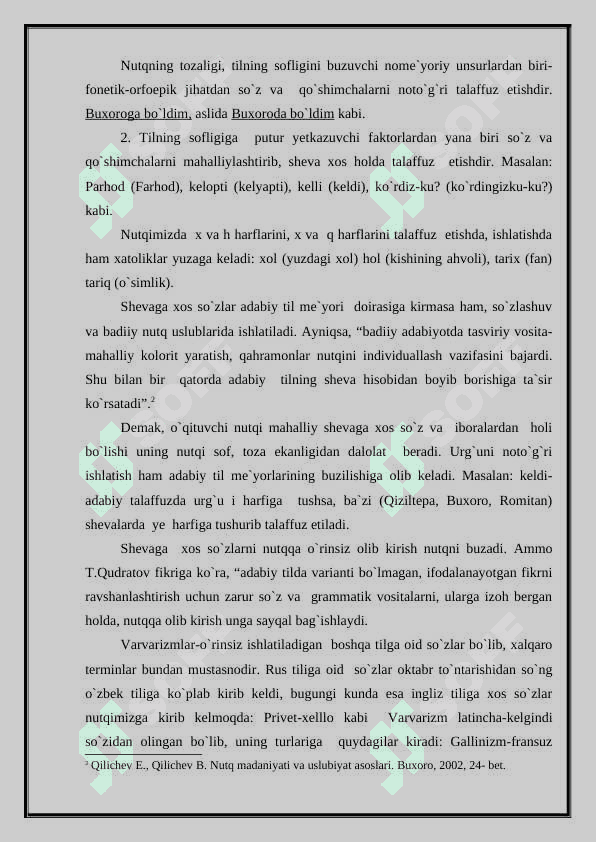 O‘QITUVCHI NUTQIGA QO‘YILADIGAN ASOSIY TALABLAR - referat 4