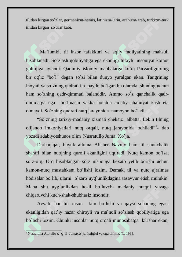 O‘QITUVCHI NUTQIGA QO‘YILADIGAN ASOSIY TALABLAR - referat 5