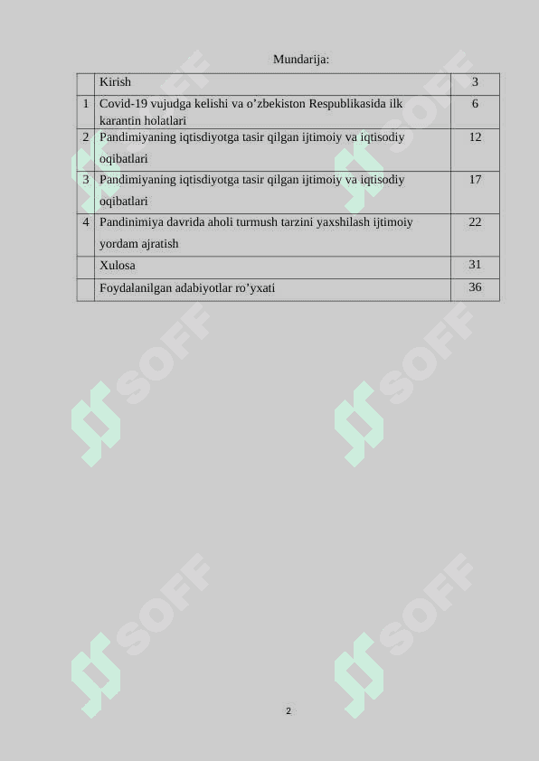 Covid-19, o'zb, iqtisodiyoti tasiri 2