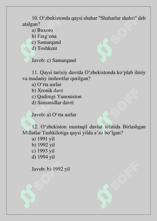 Tarix test 4