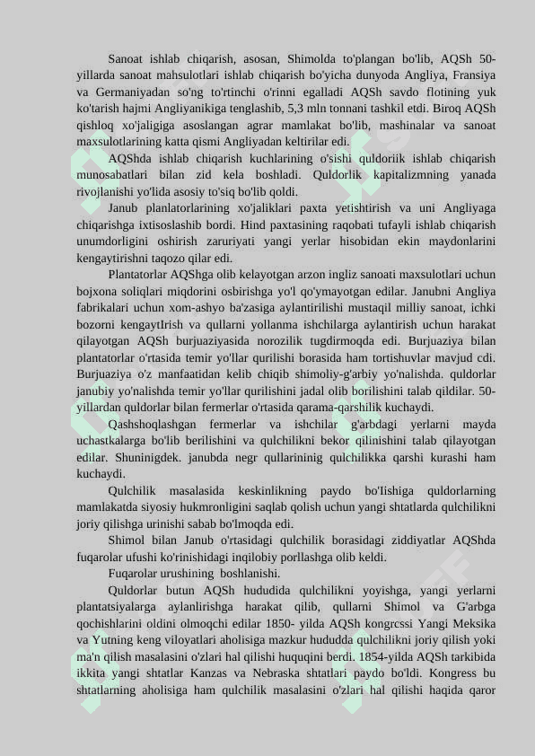 AQSHda fuqarolik urushi. Janubni rekonstruksiyalash 2