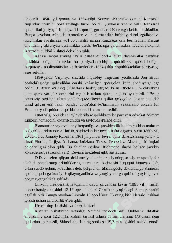 AQSHda fuqarolik urushi. Janubni rekonstruksiyalash 3