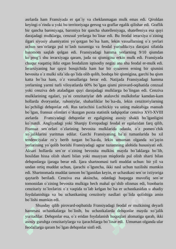 Yevropada XVII asrning ikkinchi yarmi XVIII asrda feodal absolyut tuzumi 2